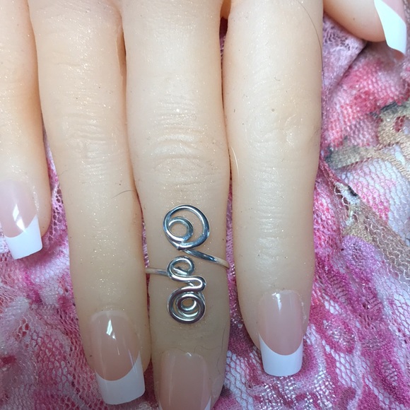 Sterling Silver Toe Ring- Adjustable Toe Ring- Unique- Midi/Knuckle Ring- Fs#33 - Picture 5 of 11